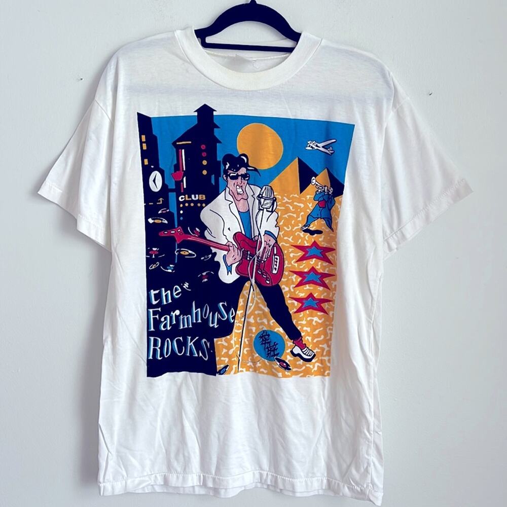 Vintage Single Stitched Farmhouse Rock Signed Tee T-Shirt Sz Xl